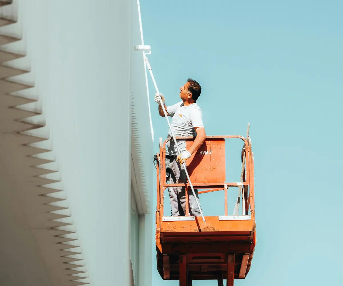 Painter working on a project