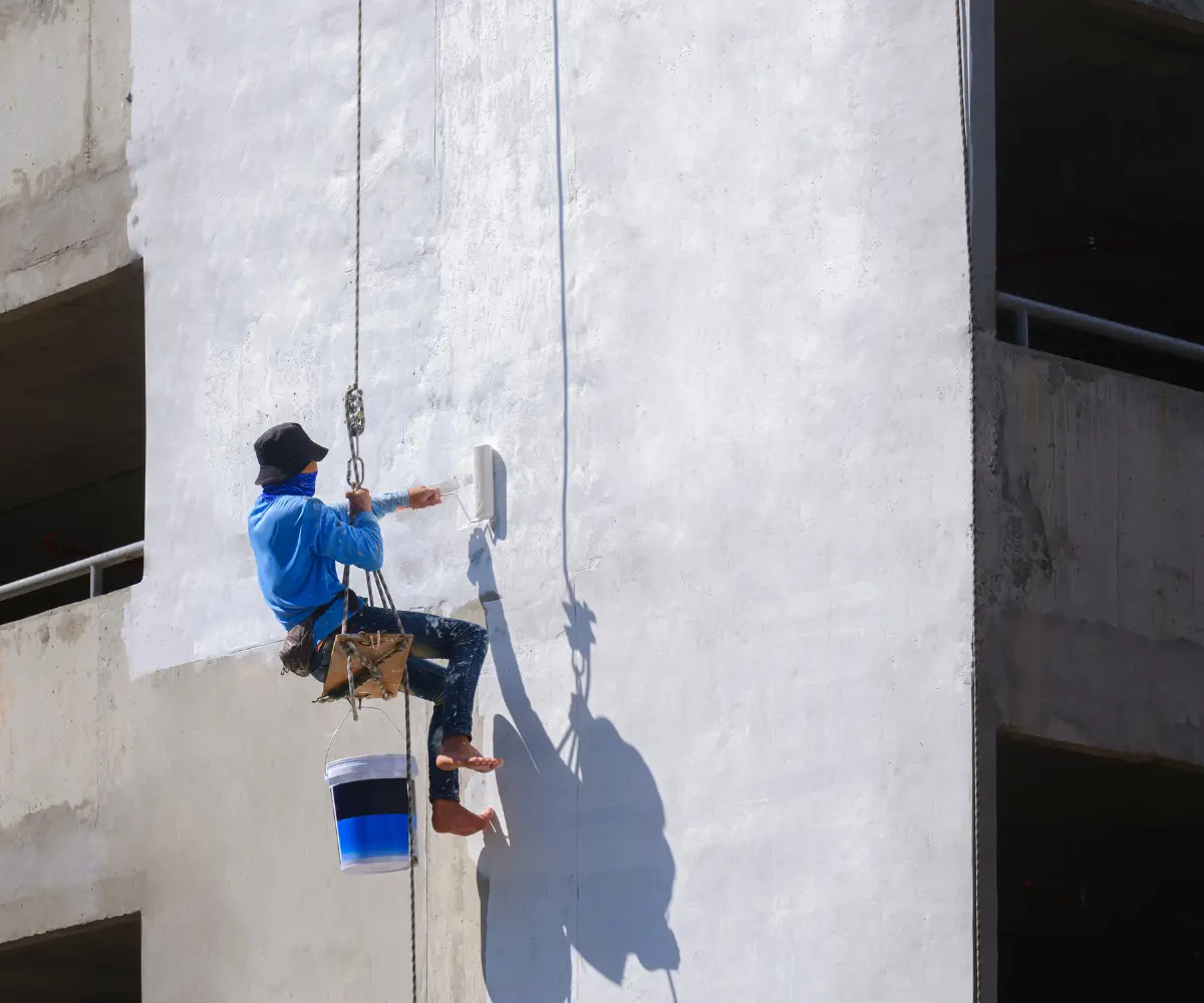Painter working on a project