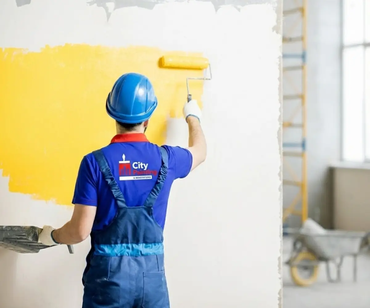 Painter working on a project